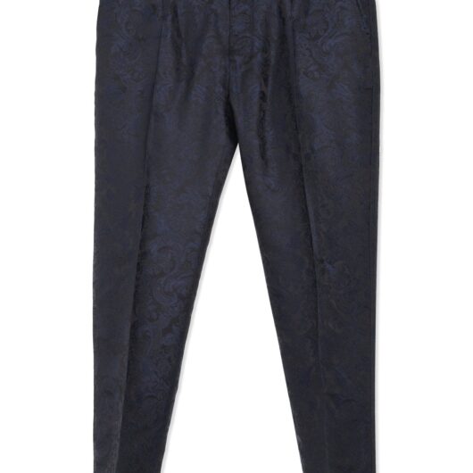 DOLCE & GABBANA JACQUARED TROUSERS Size: 52, colour: BLACK