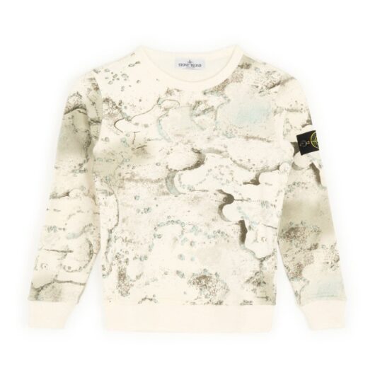 STONE ISLAND JUNIOR KIDS S0253 CAMO SWEATSHIRT Size: 14Y, colour: WHIT