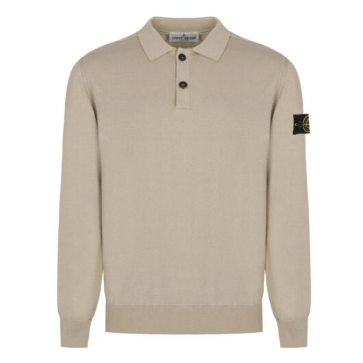 STONE ISLAND JUNIOR KIDS KNITTED LS POLO Size: 14Y, colour: GREY