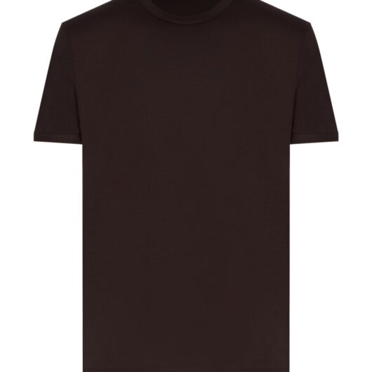 DOLCE & GABBANA BRANDED NECK T SHIRT Size: 54, colour: BROWN
