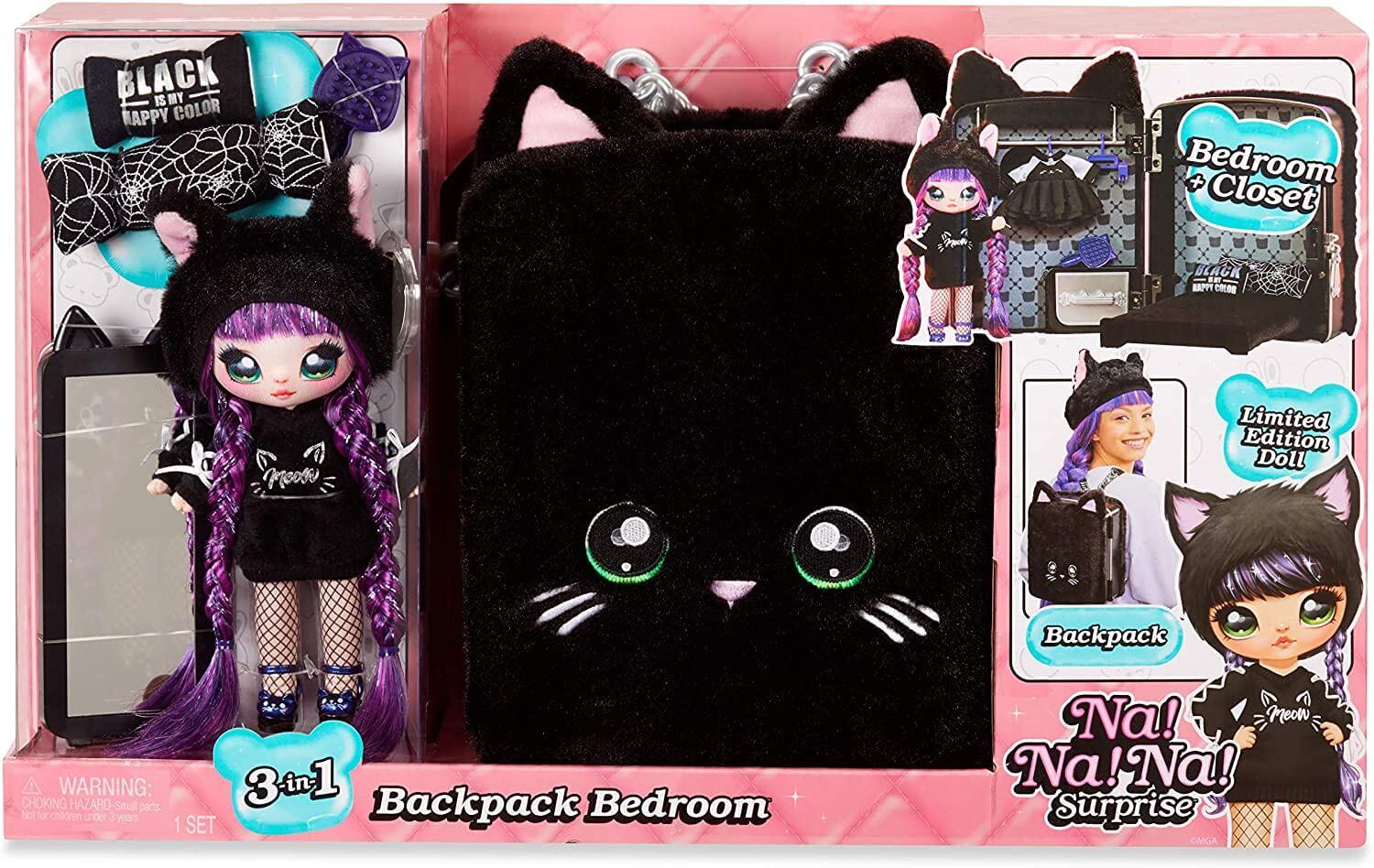 Na! Na! Na! Surprise 3in1 Bedroom Black Backpack Playset