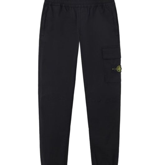 STONE ISLAND JUNIOR KIDS COTTON CARGO TROUSERS Size: 14Y, colour: BLAC