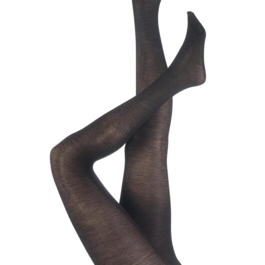 1 Pair Black Jennifer Merino Wool Tights Ladies Large - Trasparenze