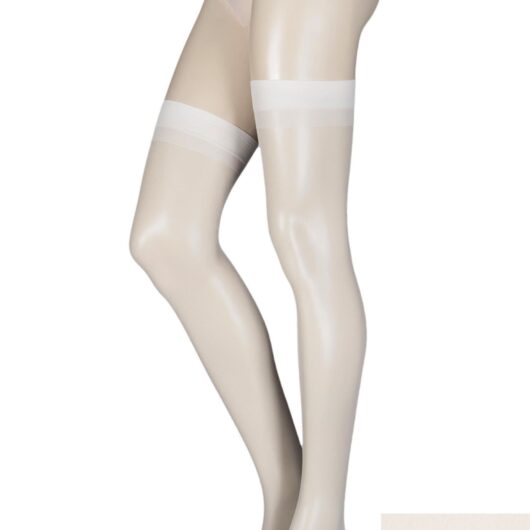 1 Pair Satin Stockings 15 Denier 100% Nylon Ladies One Size - Elle