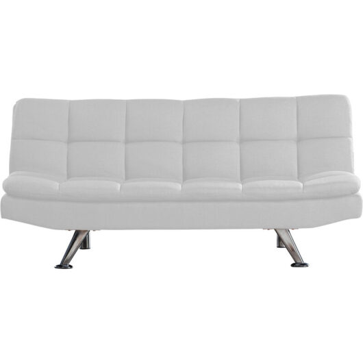 3 Seater Padded Cube Design Sofa Bed in Cream