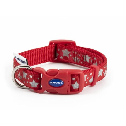 Ancol - Fashion Reflective Stars Red Adj Collar 20-30cm - 36521