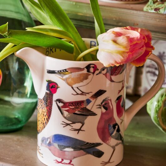 British Birds Large Straight Jug - Unique Handmade & Hand Decorated English Earthenware Decorative Jug | Emma Bridgewater