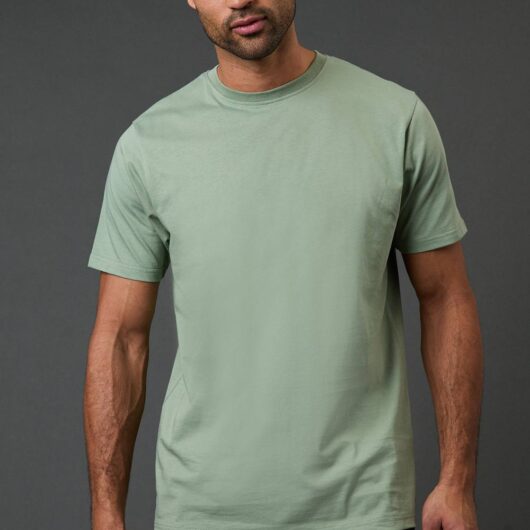 Burton Men's Sage Green Plain Crew Neck T-Shirt | Size: Medium