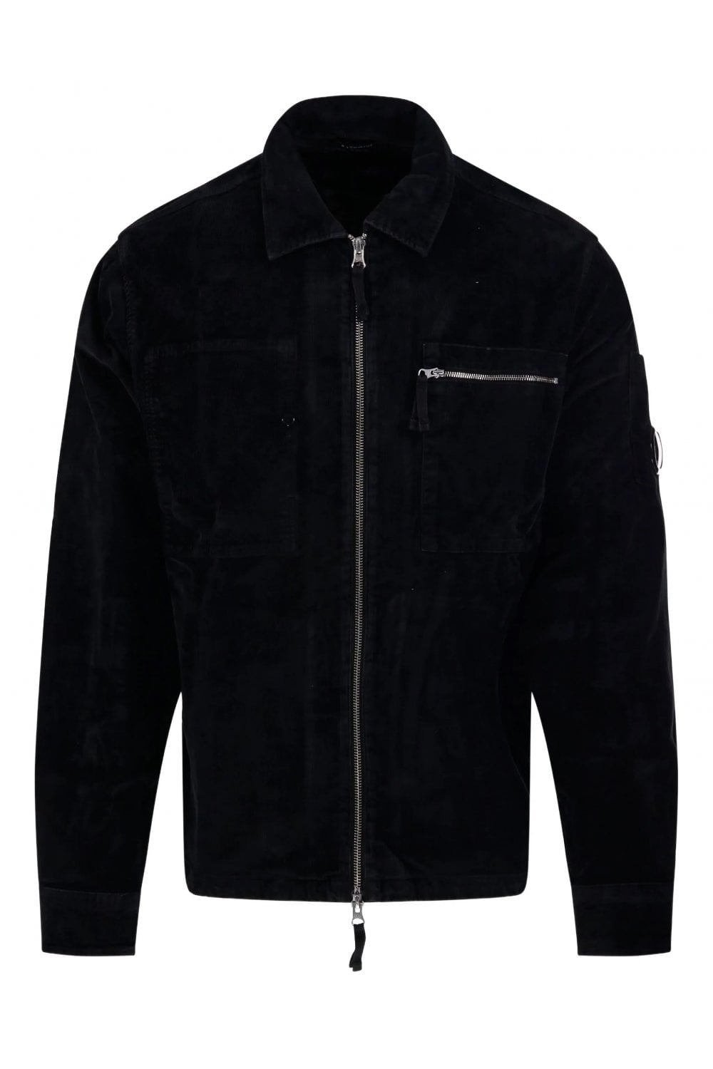CP COMPANY CORDUROY ZIP OVERSHIRT Size: S, colour: BLACK