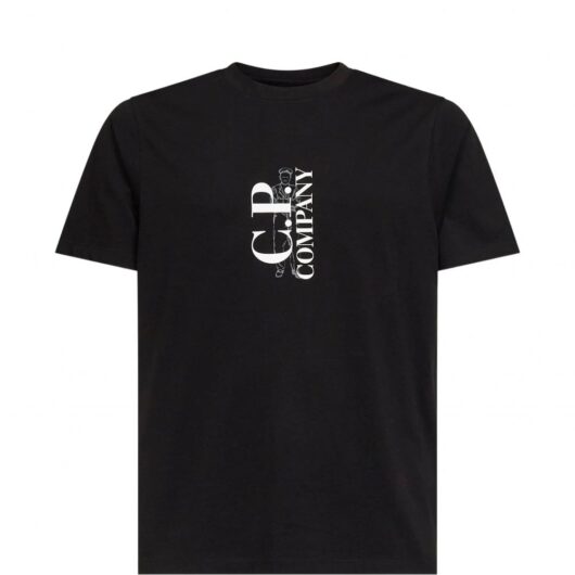 CP COMPANY VERTICAL LOGO T SHIRT Size: 3XL, colour: BLACK