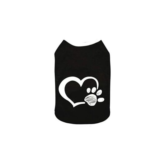 Csparkv - 15x27x15cm Black Fashionable and Soft Dog Sweater Dog T-Shirt Breathable Dog Clothes Lightweight Dog Chain Vest for Travel Home Outdoor