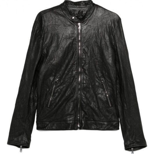 DOLCE & GABBANA BIKER LEATHER JACKET Size: 52, colour: BLACK