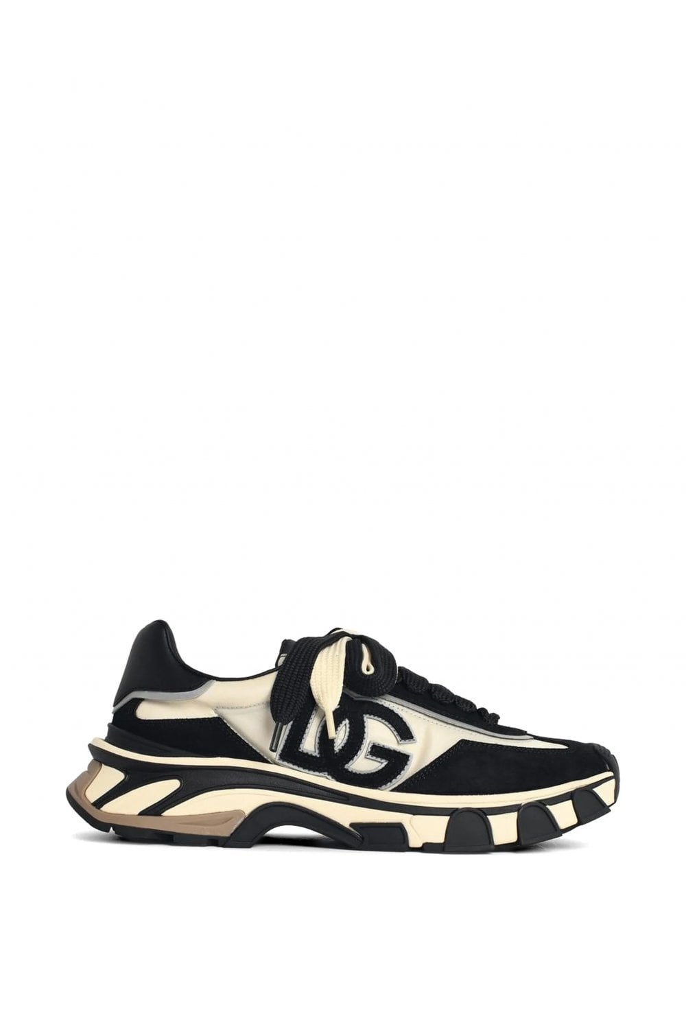 DOLCE & GABBANA MIXED MATERIAL SNEAKERS Size: 43, colour: BLACK
