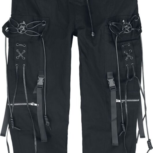 Devil Fashion - Gothic Cargo Trousers - Pentagram Punk Men's Pants - S to 4XL - for Men - black