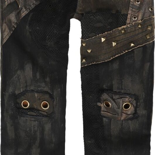 Devil Fashion - Gothic Jeans - Coffee-Coloured Tattered Steampunk - S to XXL - for Men - brown