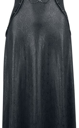 Devil Fashion - Gothic Maxi Dress - Punk Glial Patterned Fabric Neck-Hanging Dress - XS to 3XL - for Women - black