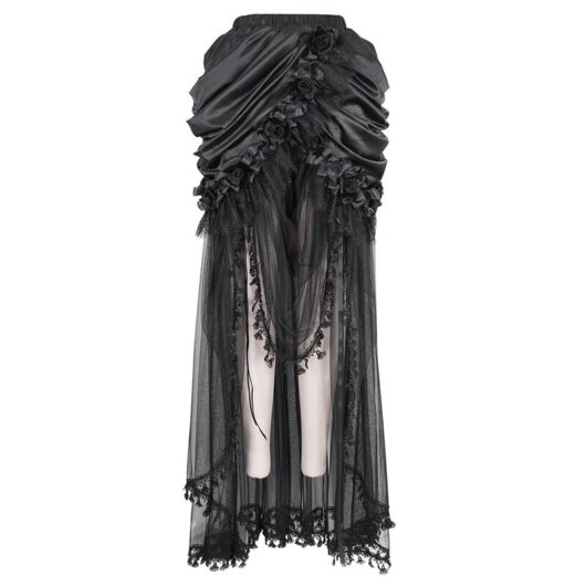 Devil Fashion - Gothic Maxi Skirt - EVA LADY Gothic Style Skirt - XS-S to 3XL-4XL - for Women - black
