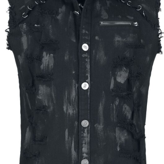 Devil Fashion - Gothic Vest - Punk Tattered Vest - S to XXL - for Men - black