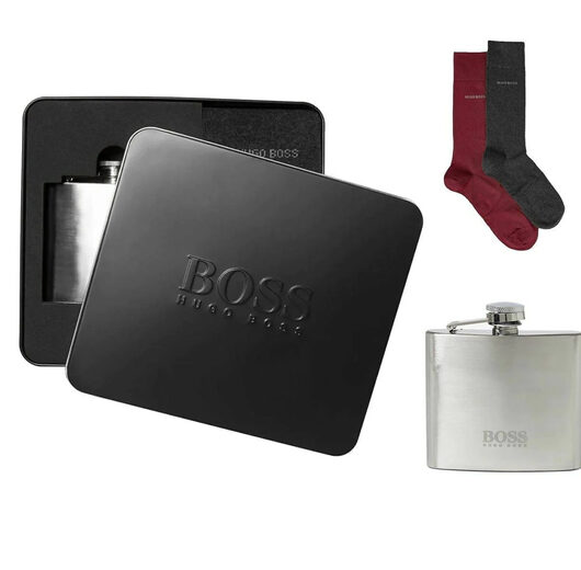 Hugo Boss Socks & Hip Flask Gift Set - For Him! | Wowcher
