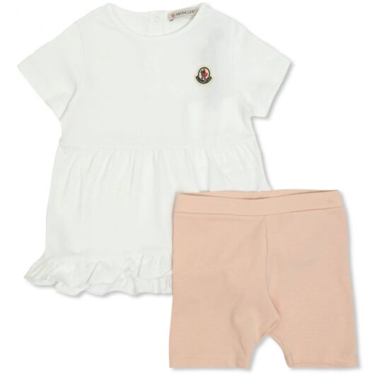 MONCLER ENFANT BABY ARCHIVE LOGO COTTON SET Size: 18/24M, colour: WHIT