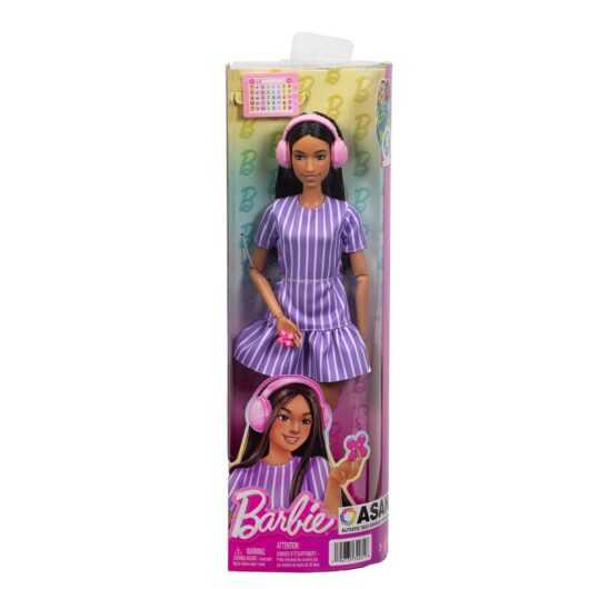 Mattel Barbie Fashionista Doll Purple Strips