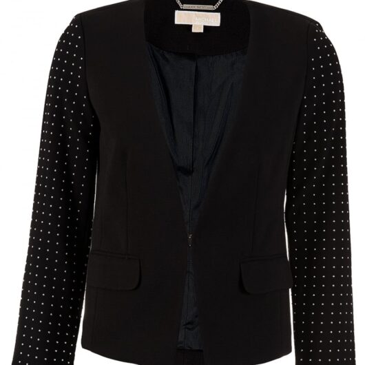Michael Kors Black Studded Blazer Size: 4, colour: BLACK