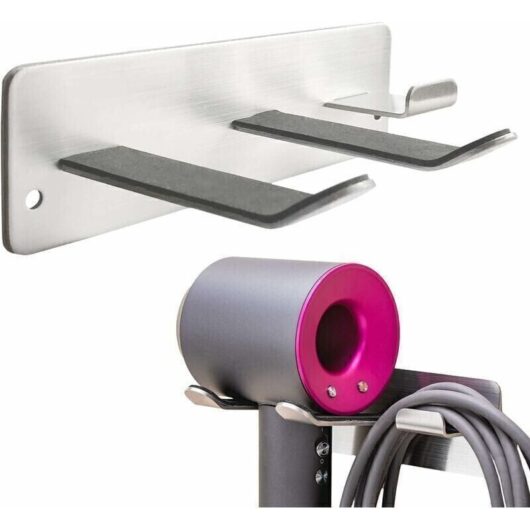 Never used] Wall-mounted hair dryer holder, space organizer for bathroom/bedroom/washroom/hair salon, 304 stainless steel