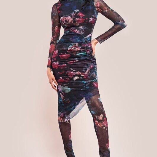 Printed Sheer Leggings - Black by Goddiva