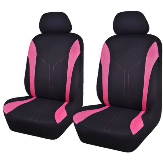 Universal Fashion Mesh Car Seat Covers (2 Front, Black & Pink)
